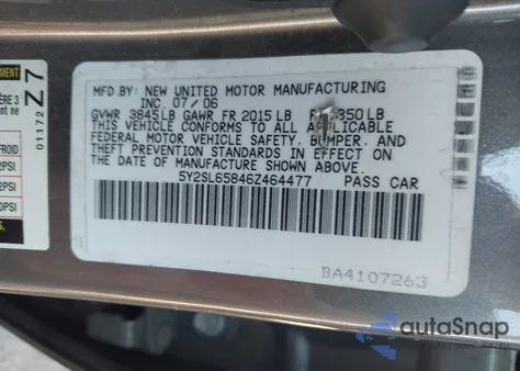 2006 Pontiac Vibe из США, поврежденный, VIN 5Y2SL65846Z464477